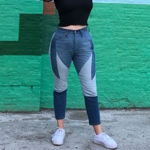 Levis patchwork 501 skinny jeans